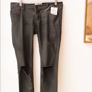 Distressed black jeans